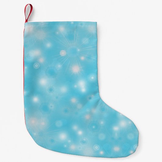 Einfache weiße Glühschneeflocken Niedlich Hübsch Kleiner Weihnachtsstrumpf (Vorderseite)