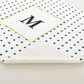 Einfache weiße Gold- und Schwarz-Monogram-Polka-Pu Sherpadecke (3/4)