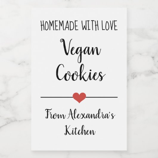 Einfache weiße hausgemachte Kekse Lebensmitteletikett (Einzelnes Label)