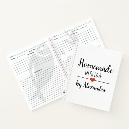 Einfache, weiße hausgemachte Liebe Notizblock (Innenseite)