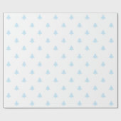 Einfache weiße, hellblaue Weihnachtsbäume Geschenkpapier (Flach)