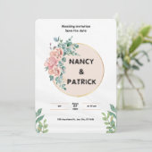 Einfache weiße Hochzeit Einladung (Stehend Vorderseite)