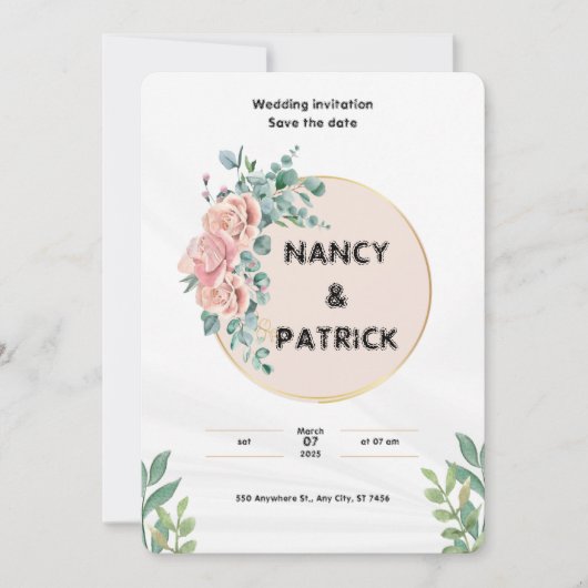 Einfache weiße Hochzeit Einladung (Vorderseite)