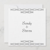 Einfache weiße Hochzeits-Einladungen Einladung (Rückseite)