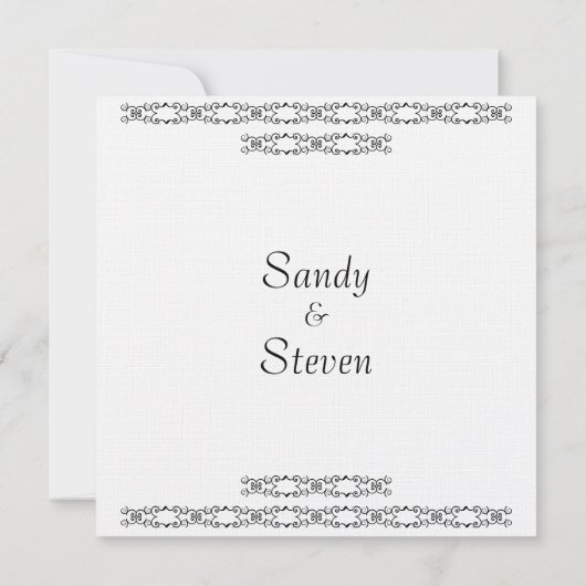 Einfache weiße Hochzeits-Einladungen Einladung (Rückseite)