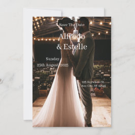 Einfache weiße Hochzeitsgeschichte Einladung