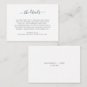 Einfache weiße Hochzeitsinformationen Begleitkarte (Vorne/Hinten)
