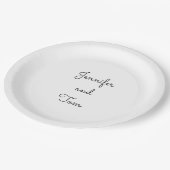 einfache weiße Hochzeitskuchen Pappteller (Schrägansicht)