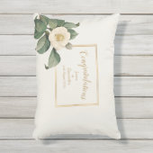 Einfache, weiße Illustration | Hochzeitsgeschenk Kissen Für Draußen (Vorderseite(Vertikal))