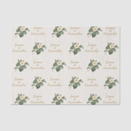 Einfache, weiße Illustration | Hochzeitsgeschenk Seidenpapier