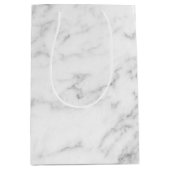 Einfache, weiße Imitat aus Marmor Mittlere Geschenktüte (Vorderseite)