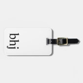 Einfache weiße Initialmonogramm Gepäckanhänger (Vorderseite horizontal)