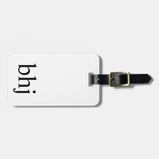 Einfache weiße Initialmonogramm Gepäckanhänger (Vorderseite horizontal)