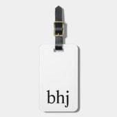 Einfache weiße Initialmonogramm Gepäckanhänger (Vorderseite vertikal)