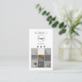 Einfache weiße Instagramm Foto Collage Social Medi Visitenkarte (Stehend Vorderseite)