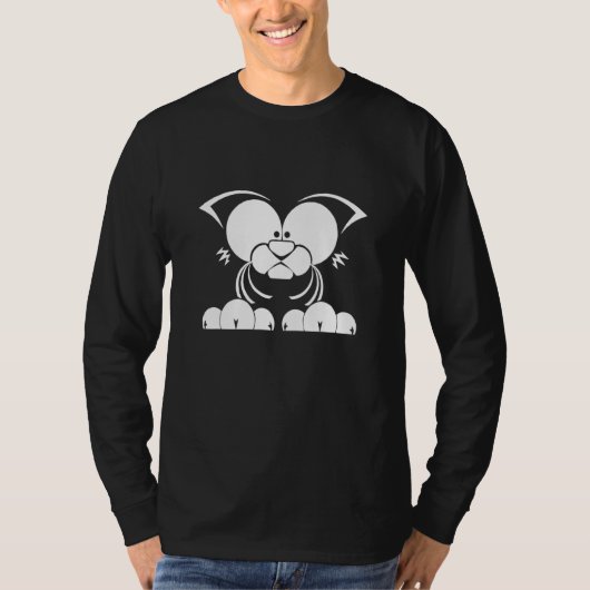 Einfache weiße Katze T-Shirt (Vorderseite)