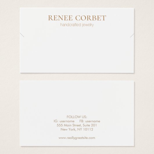 Einfache weiße Kette oder Bracelet-Grafikkarte (Vorne & Hinten)