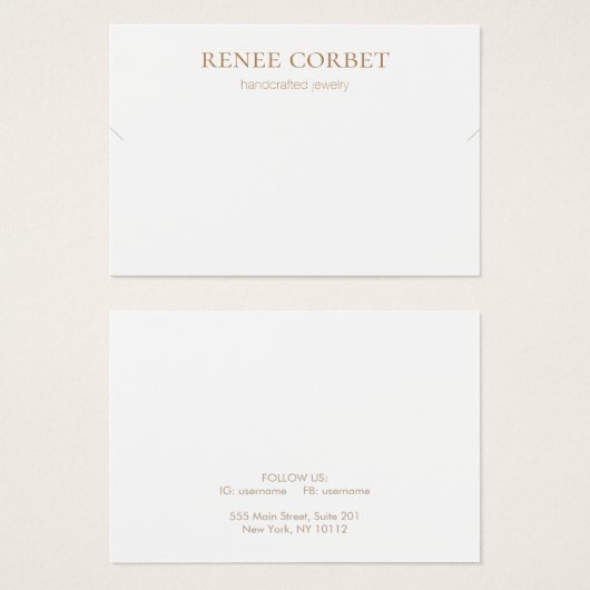 Einfache weiße Kette oder Bracelet-Grafikkarte (Vorne & Hinten)