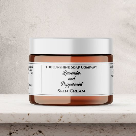 Einfache weiße Kosmetik - Marke 1,25" x 6,5" Aufkleber