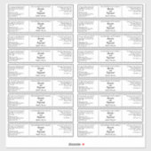 Einfache weiße Kosmetik - Marke 1,25" x 6,5" Aufkleber (Blatt)