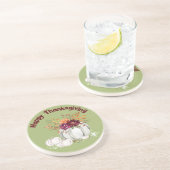 Einfache weiße Kürbis und Erntedank | Getränkeuntersetzer (Seite)