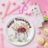 Einfache weiße Kürbis und Erntedank | Pappteller (Party)