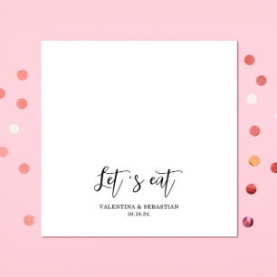 Einfache Weiße Ließe essen Hochzeitspapier Napkins Serviette