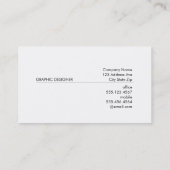 Einfache weiße Linie (grau) Visitenkarte (Rückseite)