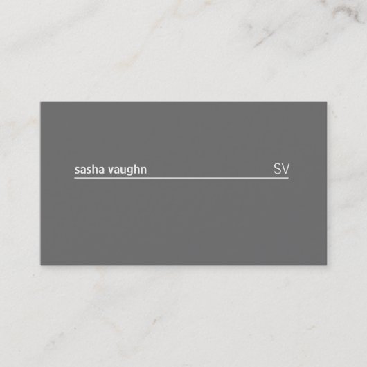 Einfache weiße Linie (grau) Visitenkarte (Vorderseite)
