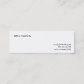 Einfache weiße Linie / Leder Mini Visitenkarte (Rückseite)