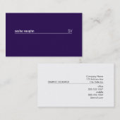 Einfache Weiße Linie (tief lila) Visitenkarte (Vorne/Hinten)
