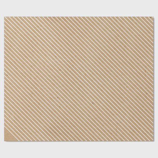 Einfache weiße Linien auf Imitaten Rustikale braun Geschenkpapier (Flach)