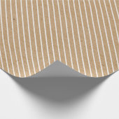 Einfache weiße Linien auf Imitaten Rustikale braun Geschenkpapier (Ecke)