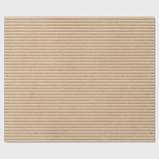 Einfache weiße Linien auf Imitaten Rustikale braun Geschenkpapier (Flach)