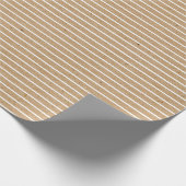 Einfache weiße Linien auf Imitaten Rustikale braun Geschenkpapier (Ecke)