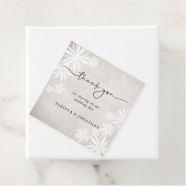 Einfache Weiße Margeriten Rustikale Boho-Hochzeit Geschenkanhänger