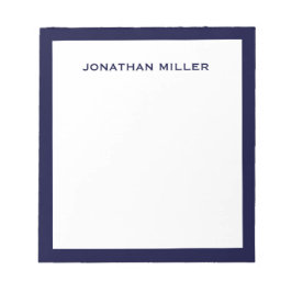 Einfache Weiße Marine Typografie Notizblock