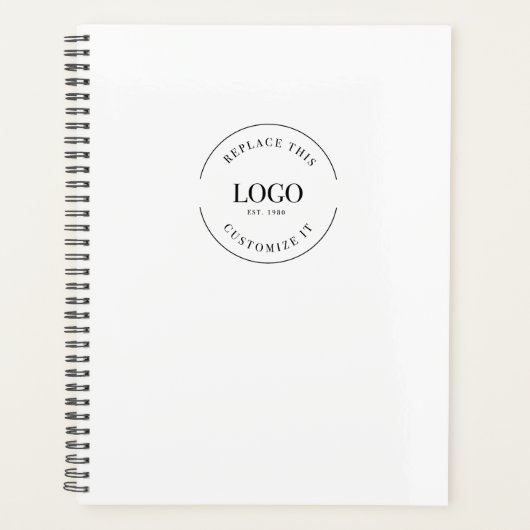 Einfache, weiße Minimal-Logo-Markenbezeichnung QR- Planer (Vorderseite)