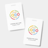 Einfache weiße Mitarbeiter-ID mit benutzerdefinier Ausweis (Vorder- & Rückseite)