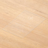 Einfache weiße, moderne florale Monogramm Hochzeit Acryleinladungen (Ablage )