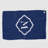 Einfache weiße Monogramm Golfhandtuch (Horizontal)