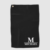 Einfache weiße Monogramm Golfhandtuch (Vorderseite)