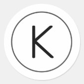 einfache, weiße Monogramm-Umschlag Aufkleber (Vorderseite)