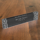 Einfache weiße Oberfläche Namensplakette (Seite)