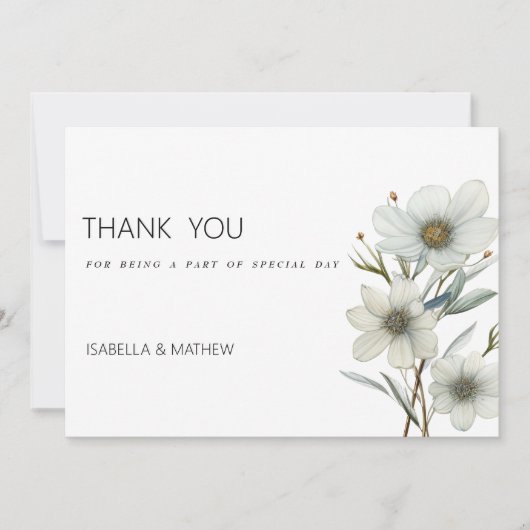 Einfache weiße Pfefferminze grüner Frühling Blumen Einladung (Vorderseite)