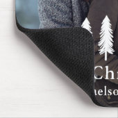 Einfache weiße Pinienbäume Weihnachtsfeiertag Foto Mousepad (Ecke)