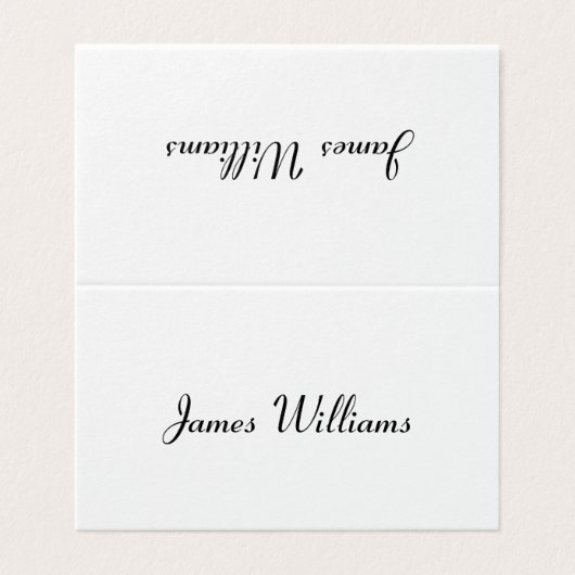 Einfache, weiße Platzierkarten (Außenseite Aufgefaltet)