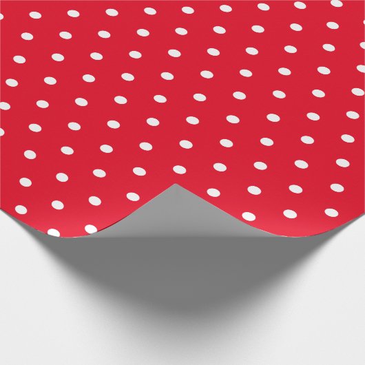 Einfache weiße Polka Punkte auf hellroten Mustern Geschenkpapier (Ecke)