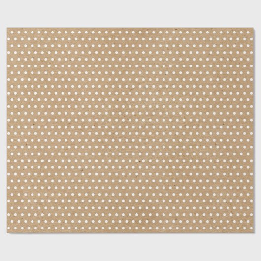 Einfache weiße Punkte auf Imitaten Rustikale braun Geschenkpapier (Flach)