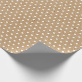 Einfache weiße Punkte auf Imitaten Rustikale braun Geschenkpapier (Ecke)